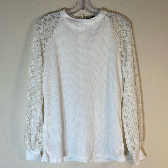 NWT. Boho MIHOLL Small Lune Lace Sleeve Top. - Picture 4 of 13